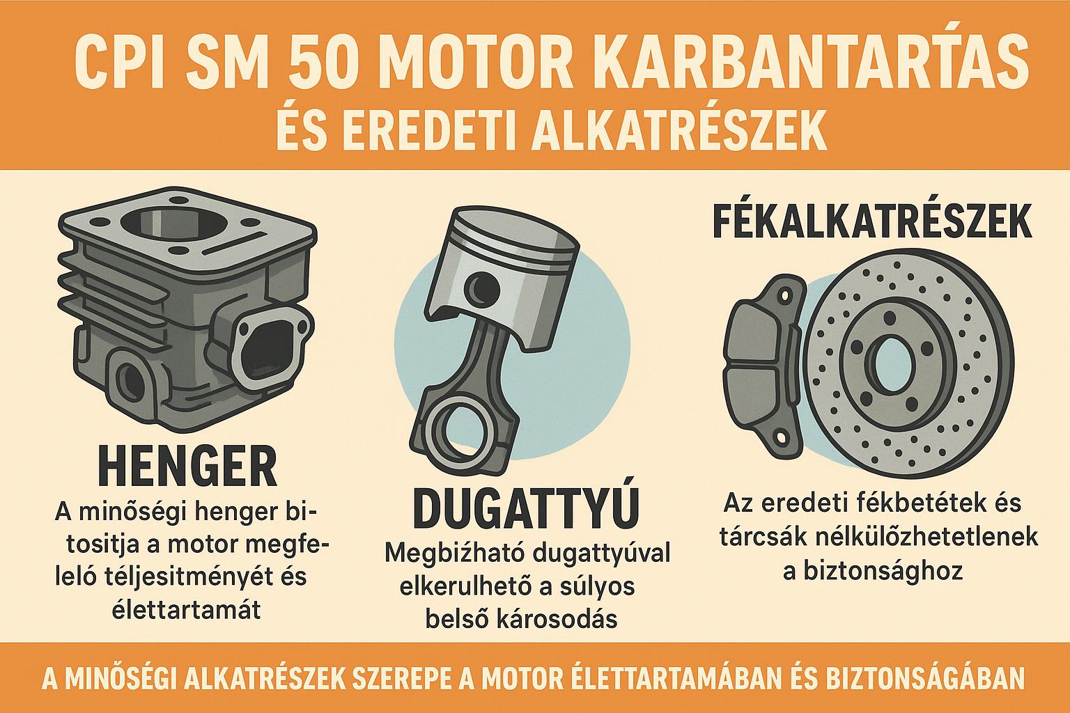 eredeti CPI SM 50 alkatrész motor